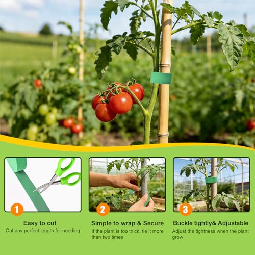 Plant Ties, 20mm 66ft Adjustable Garden Velcro Tape Strips with Scissors for Climbing Plant, Reusable Thicker Support Straps for Growing, Tomato Vines Stem, Cable Ties - view 5
