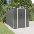 Garden Shed, Large Galvanized Steel Storage with Sliding Doors, Light Grey, 75.6 x 140.6 x 87.8 Inches, for Outdoor Tools and Gardening Supplies