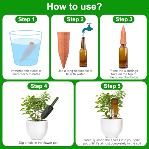 12 Pack Terracotta Watering Spikes, Plant Watering Devices - view 7