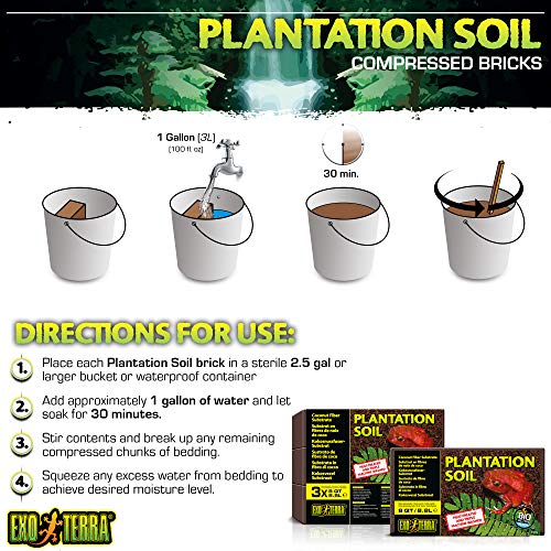 Plantation Soil, 8 Qt (8.8 L) - 100% Natural Terrarium Substrate | Increases Humidity, Stimulates Digging & Burrowing | Ideal for Natural Terrarium Setups & Live Plants (Pack of 4) - view 7