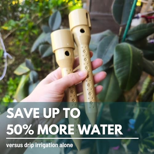 8 in. Garden Watering Stake (4 Pack) (Tan) | UV-Protected ABS Plastic Deep Root Irrigation Spike for Flowers, Fruits, Vegetables, Potted Plants - view 5