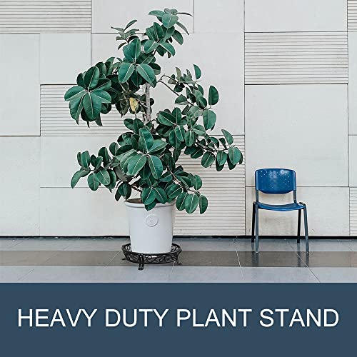 Metal Plant Stand for Outdoor Indoor, Heavy Duty Flower Pots Holder Rustproof Wrought Iron Planter Stands Garden Round Supports Rack for Planter 9.5 Inches, Bronze Brown - view 6