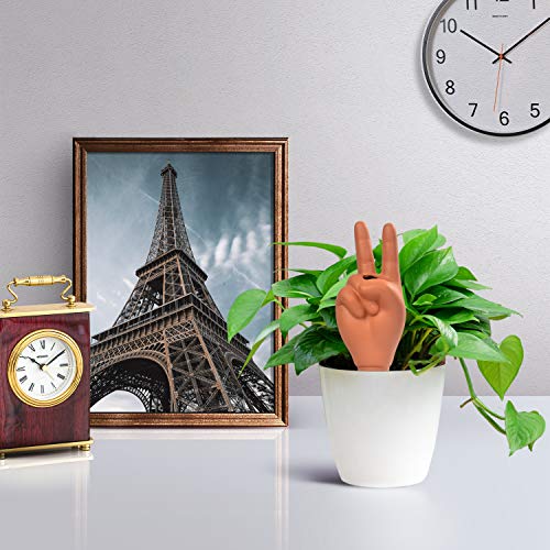 4 Pack 9" Tall Peace Hands for Plant Auotmatic Watering Devices - Terracotta Plants Self Watering Spikes Stakes - Home Garden Decorative Waterer(Peace V Sign Hand) - view 7