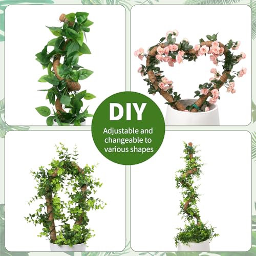 2 Pack Moss Pole for Monstera, Bendable 29" Coco Coir Plant Support with Rustproof Aluminum Core, Plant Support Stakes for Climbing Indoor Plants, Pothos, Philodendron - view 3