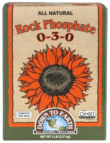 Organic Rock Phosphate - Calcium Phosphate Plant Food for Flower Beds and Vegetable Gardens 0-3-0, 5 lb