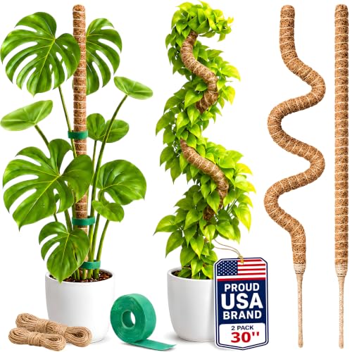 2 Pack 30" Moss Pole for Plants – Moss Pole Monstera Plant Support