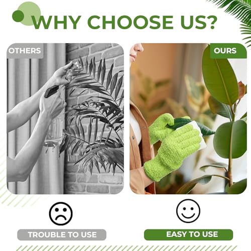 8 Pack Plants Cleaning Wipes and 1 Pair Microfiber Dusting Gloves Based Wipes for Shiny Leaves and Better Photosynthesis for Indoor Outdoor Plants - view 4