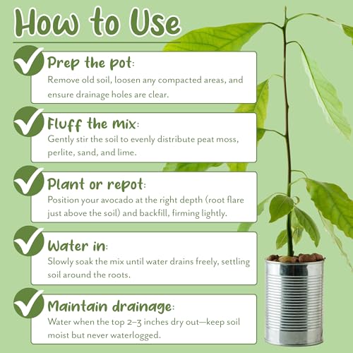 Avocado Tree Potting Soil Mix (12 Quarts) for Germinating, Growing and Repotting Avocado Plants - view 7