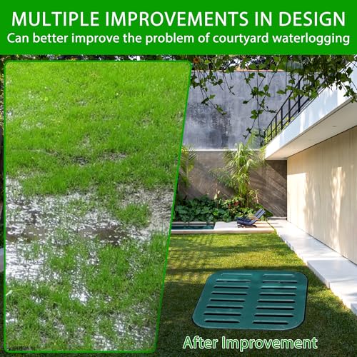 Large Drainage Catch Basin with Fiber Glass Grate and Debris Basket, French Drain Catch Basin with No Pre-Drilled Holes for Patios, Downspouts, Lawns, Municipal Plumbing (18x18x15 in) - view 4