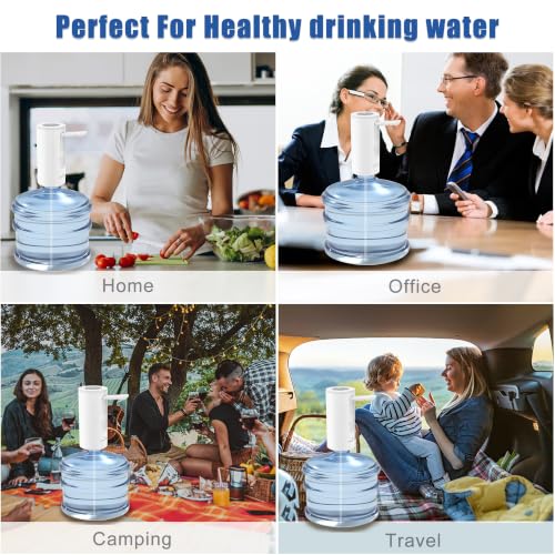 Water Dispenser Pump Bottles: Water Bottles 1-5 Gallons, Electric Water Dispenser USB Charging, White - view 7