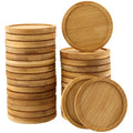 30 Pack 3 Inch Round Bamboo Coasters, Natural Wooden Drink Coasters, Round Bamboo Saucer Decorative Succulent Tray for Cups, Outdoor and Indoor Plant Pots