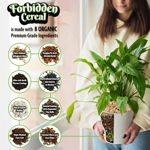 Forbidden Cereal Soilless Houseplant Potting Mix - Chunky Soil for Aroid Tropical Plants & Flowers - 8 Ingredients, No More Overwatering, Versatile Moisture Retention, Peat Free & Organic - 12 QT Bag - view 7