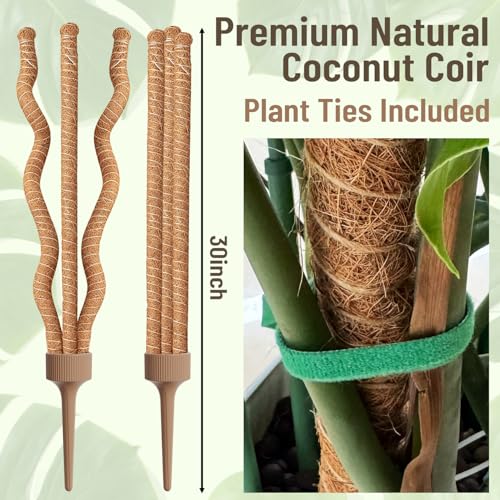 3-in-1 Moss Pole, Bendable 30IN Monstera Plant Support for Indoor-1 Pack - view 4