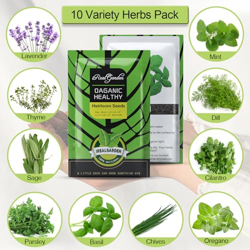 Indoor Herb Garden Kit – 10 Non-GMO Herb Seeds with Soil, Pots & Moisture Meter – Easy Windowsill Gardening Starter Set – Unique Gift for Gardeners, Home Chefs & Families - view 2