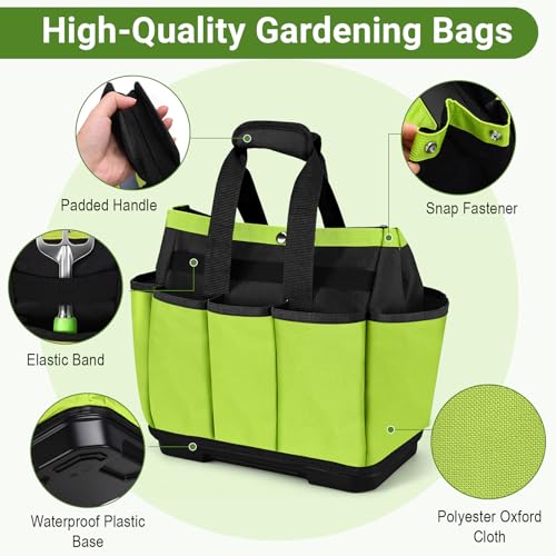 Garden Tool Bag with Waterproof Plastic Base, Heavy-Duty Oxford Garden Tote - view 3