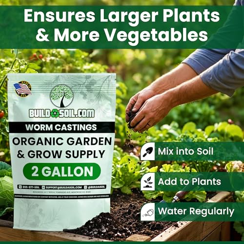 BuildASoil Worm Castings for Gardening – Premium Organic Earthworm Castings for Plants & Vermicompost Fertilizer - Indoor & Outdoor Vegetable Garden Fertilizer Raised Bed - 2 Gallons (7.57 Liters) - view 5