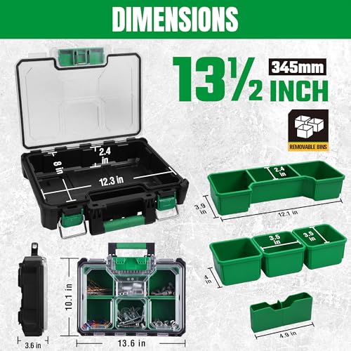 13.5-Inch Small Part Organizer, Portable Tool Box Organizer, IP65 - view 3