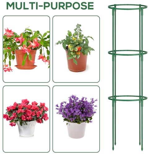 24 Pcs Plant Support Stakes, Half Round Plant Support for Indoor Plants, Stackable Garden Flower Support, Plant Stakes for Tomato, Monstera, Peony, Hydrangea Climbing Plants (6.2 "Wide X 11.6" High) - view 6