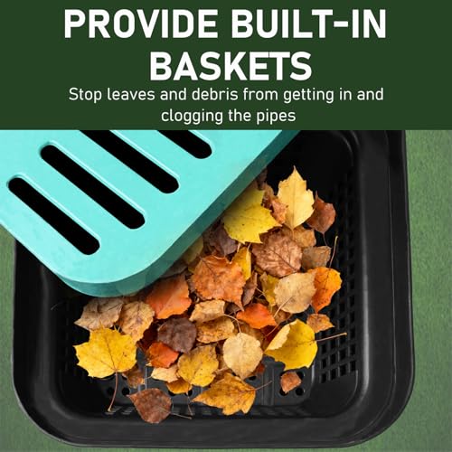 15.75x15.75x16.54 in Catch Basin for Drainage with Composite Resin Grate,Catch Basin with Debris Basket, French Drain Kit without Reserved Hole for Yard,Downspout,Lawn,Municipal Pipeline - view 4
