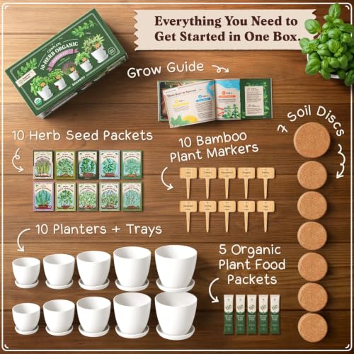 Indoor Herb Garden Starter Kit with 10 USDA Organic Seeds and Pots - view 2