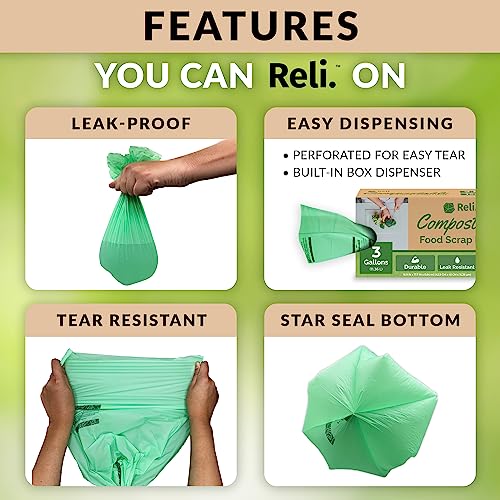 Reli. Compost Bags 3 Gallon (150 Count) | ASTM D6400 Certified - view 3