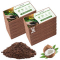 Coco Coir Bricks - Compressed Coconut Fiber Substrate for Plants, Gardening, Potting Mix. Low EC & Balanced pH Natural Growth Medium for Seed Starting, Herbs, and Gardening (12PCS)