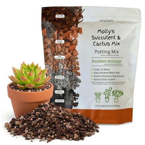 Molly's Succulent Potting Mix, Cactus and Bonsai Gritty Blend, 5 Dry Quarts
