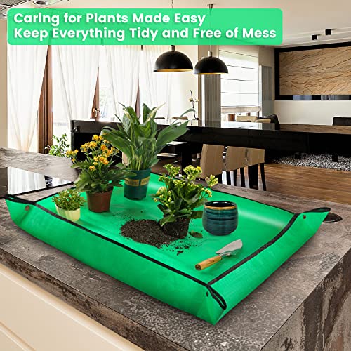 39.5" X 31.5" Large Repotting Mat for Indoor Plants Transplanting and Dirt Control Portable Potting Tray Plant Gifts for Plant Lovers Gardening Gifts for Women & Men (Pack of 3) - view 4