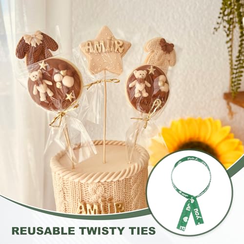 Twist Ties Reusable Kraft Paper Bread Ties Fit (700Pcs Green/White) - view 5