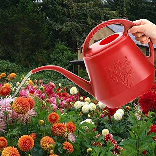 1-Gallon Plastic Watering Can with Comfortable Handle, Garden Watering Cans Long Spout for Indoor Outdoor Watering Plants, Burnt Red - view 5