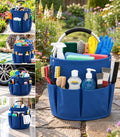 Foldable 4.5Gallon Cleaning Caddy Organizer with 6 Pockets, Non-Slip Handle