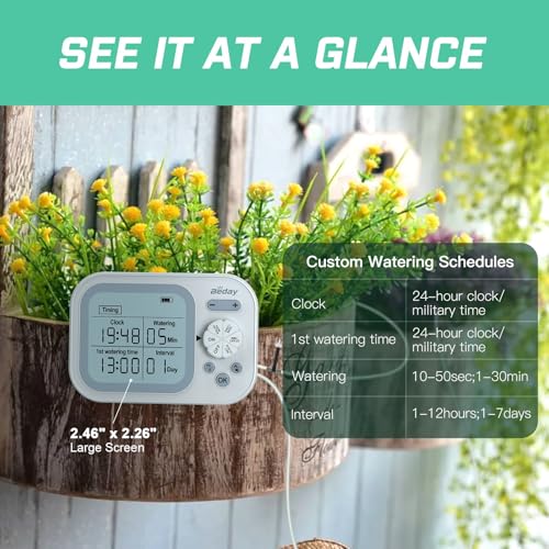 Automatic Plant Waterer Self Watering System Indoor for 15 Potted Plants Pack of 2, Auto Drip Irrigation Kit Programmable Water Timer w Smart Humidity Detection - view 3