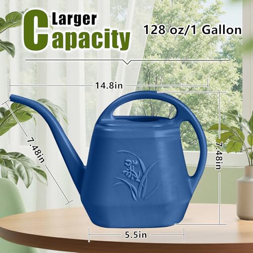 Plastic Watering Can- 1 Gallon - Blue - view 2