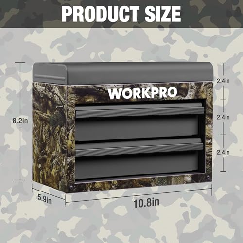 Metal Mini Tool Box with 2 Drawers and Top Storage - view 2
