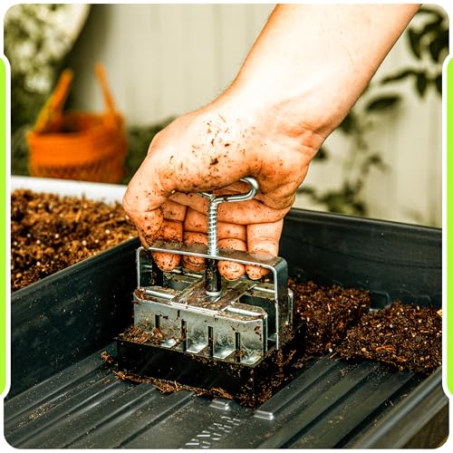 TILLERMAN Heavy Duty Soil Blocker Bundle – Rubber Sealed Handle, No Spring Slip Design, Large & Small 2-Inch Soil Block Makers with Seed Pins - Seed Starting Tool for Seedlings, Garden, Greenhouse - view 7
