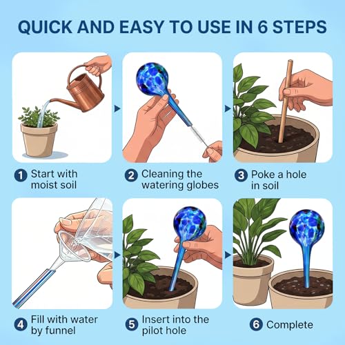 2 Pack Plant Watering Globes, Automatic Glass Watering Bulbs - view 4