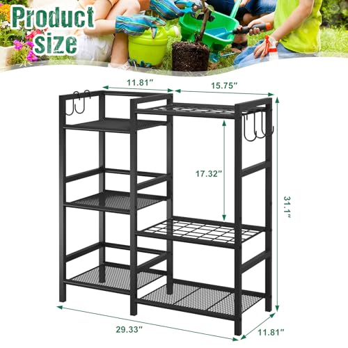 Garden Tool Organizer with Large Hooks, Garage Storage Rack - view 4