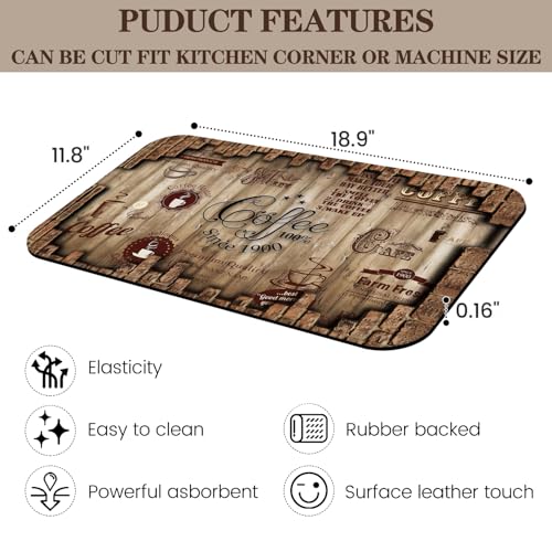 Absorbent Coffee Bar Mat for Espresso Machine Countertops, 20x12in - view 3