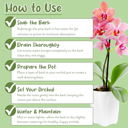 100% Organic Orchid Potting Bark (30 Quarts) All-Natural USA-Sourced Pine Bark Orchid Mix Additive - view 7