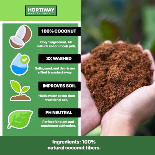 11lbs Premium Coco Coir Brick -100% Organic Coconut Coir for for Plants, Low EC & pH Balance, Natural Compressed Growing Medium, Coconut Core for Gardening Planting & Potting Soil Substrate - view 3