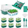 Reusable Seed Starter Tray with 72 Soft Silicone Cells, 6 Pack Seed Starter Kit with Repotting Mat, Humidity Dome and High Lid, Germination Trays for Indoor Greenhouse Seed Starter