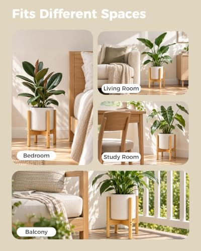 Bamboo Plant Stand Indoor Single Plant Holder 10in - view 7