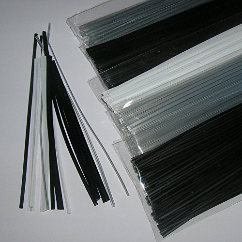 100pcs 7" (18cm) Plastic White Twist Ties - Flat - view 2