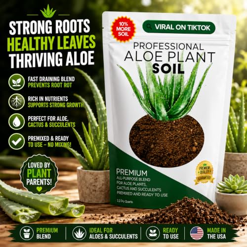 Professional Aloe Plant Soil Mix Large 2.2 Quarts Ready to Use, Premium Potting Soil for Aloe Vera Cactus Succulent Plants, Fast Draining Blend Pinebark Peat Course Sand Indoor Made in USA (Pack of 2) - view 2