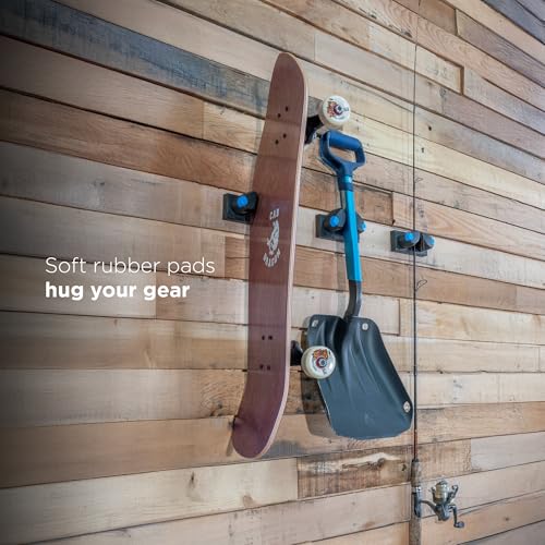 Mini – Compact Wall Rack for Tools & Sports Gear | Secure, Non-Slip Storage | Fits Handles up to 1.5 in | Garage Organization | Tool Storage Rack | Sports Equipment Organizer | 6 Pck - view 6