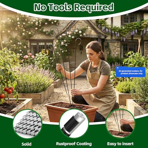 4 Pack 43'' Large Metal Plant Trellis for Climbing Plants - view 2