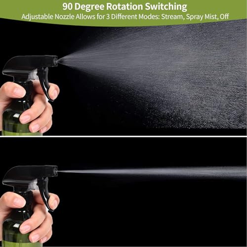 Cleaning Spray Bottles for Plants Misters for Inside, 2 Pack 10 oz Squirt, Water Spray Bottle Mist Sprayer, No Leak Hair Mister Empty with Adjustable Nozzle (Green) - view 4