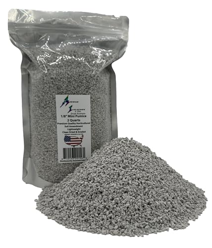 Mini Pumice 1/8" for Bonsai, Succulents, Cactus & Plants, 2 Qt