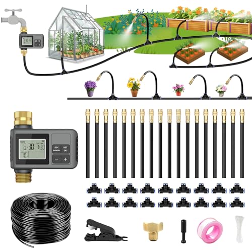60FT Drip Irrigation System with Smart Water Timer