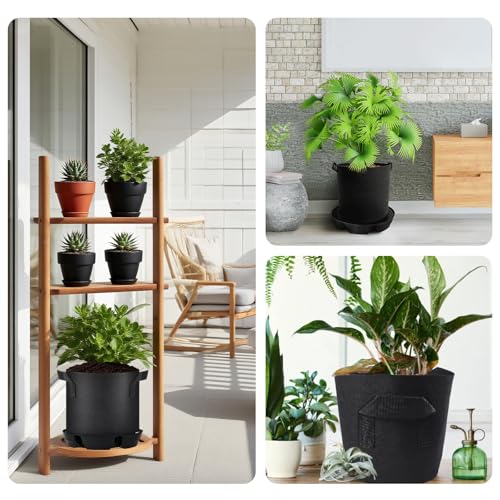 4Pcs Self Watering Pot Base with 1 Plant Grow Bag, Self Watering Pots for Indoor Plants, Plant Saucers, Auto Watering for Plants Indoor - Auto-Irrigation System for 5 Gallon Fabric Pots - view 6